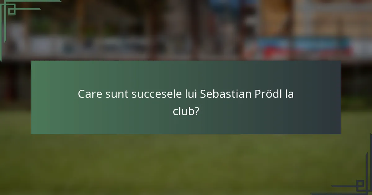Care sunt succesele lui Sebastian Prödl la club?