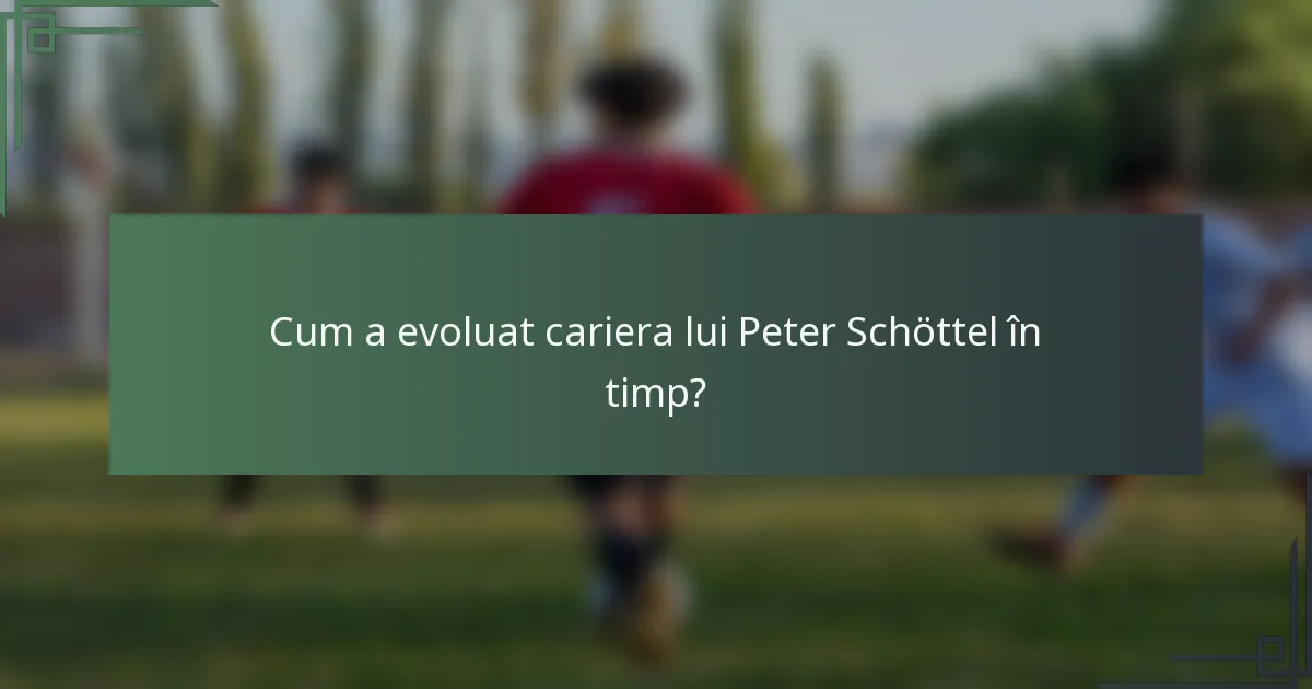 Cum a evoluat cariera lui Peter Schöttel în timp?
